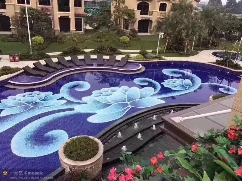 Azulejos de mosaico de cerâmica vitrificada multicolorida para piscina