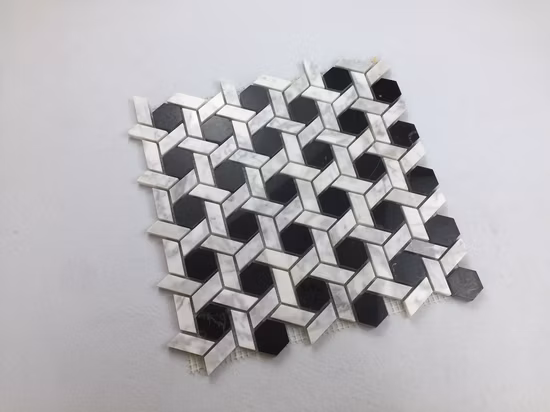 Stone Mosaic Custom Hexagon Shaped Mosaic Wall Tiles Golden Select Mosaic Wall Tile