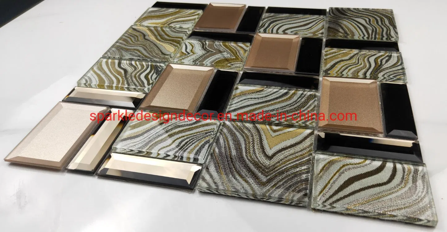 Fornecimento personalizado da China Azulejos de vidro Mosaico Decorativo Ótimo preço Mosaico Azulejo Mosaico de vidro para sala de estar
