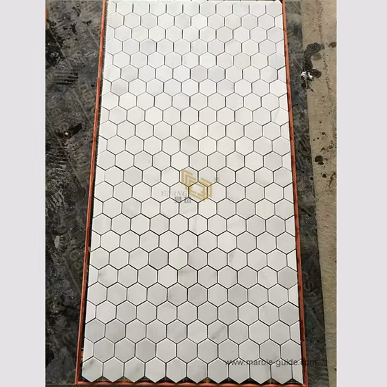 Azulejos hexagonais de mármore branco natural para decoração de parede/cozinha/piscina