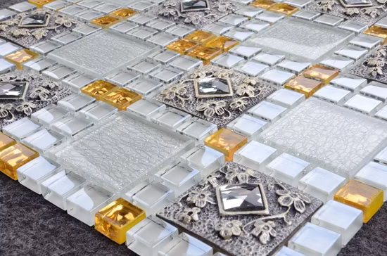 Mosaicos de folha de ouro Premium Mosaico de cristal colorido