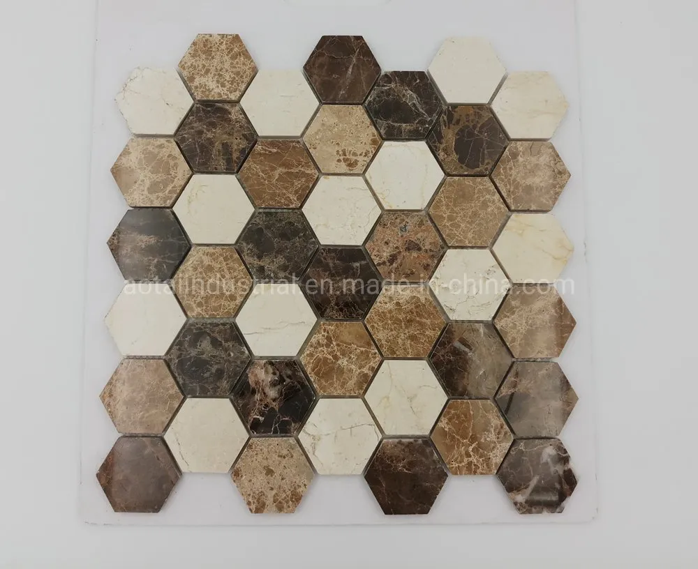 Venda imperdível preço competitivo azulejo de mosaico de mármore hexágono colorido para decoração de parede